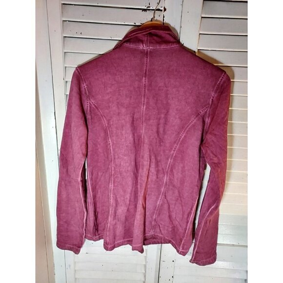 MPG Mondetta‎ Jacket Womens Medium Sweatshirt Asymmetric Moto Purple Cotton Knit - Picture 4 of 4